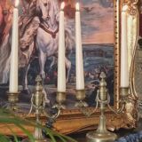 Pair of bronze candlesticks