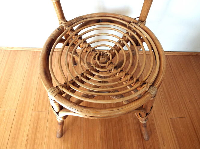 Chaise en bambou et rotin