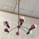 Chandelier with 6 lights in Stilnovo style and Murano glass - 1950s
