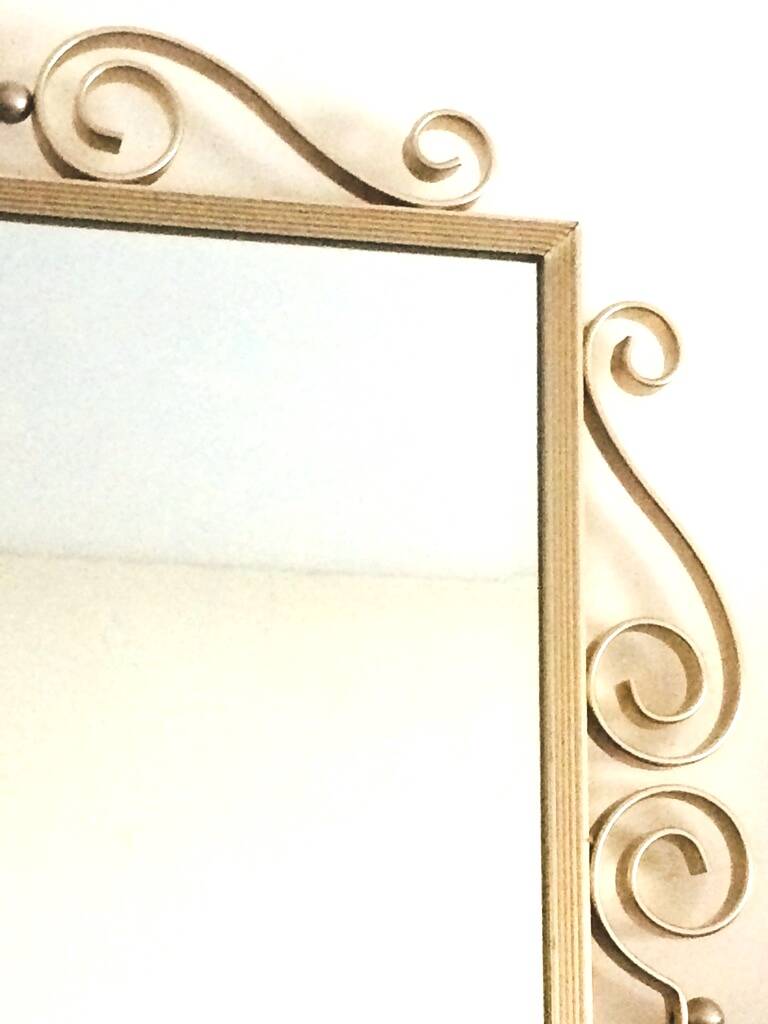 50s gilded brass mirror. Vintage. Hollywood Regency