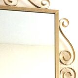 Miroir laiton doré 50s. Vintage. Hollywood Regency