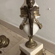 Pair of large 7-light candelabra - 69 cm - Bronze - Putti