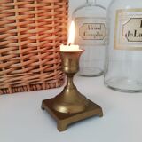 Vintage brass candle holder square base