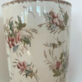 Pair of vases tubes in earthenware decorated XX century