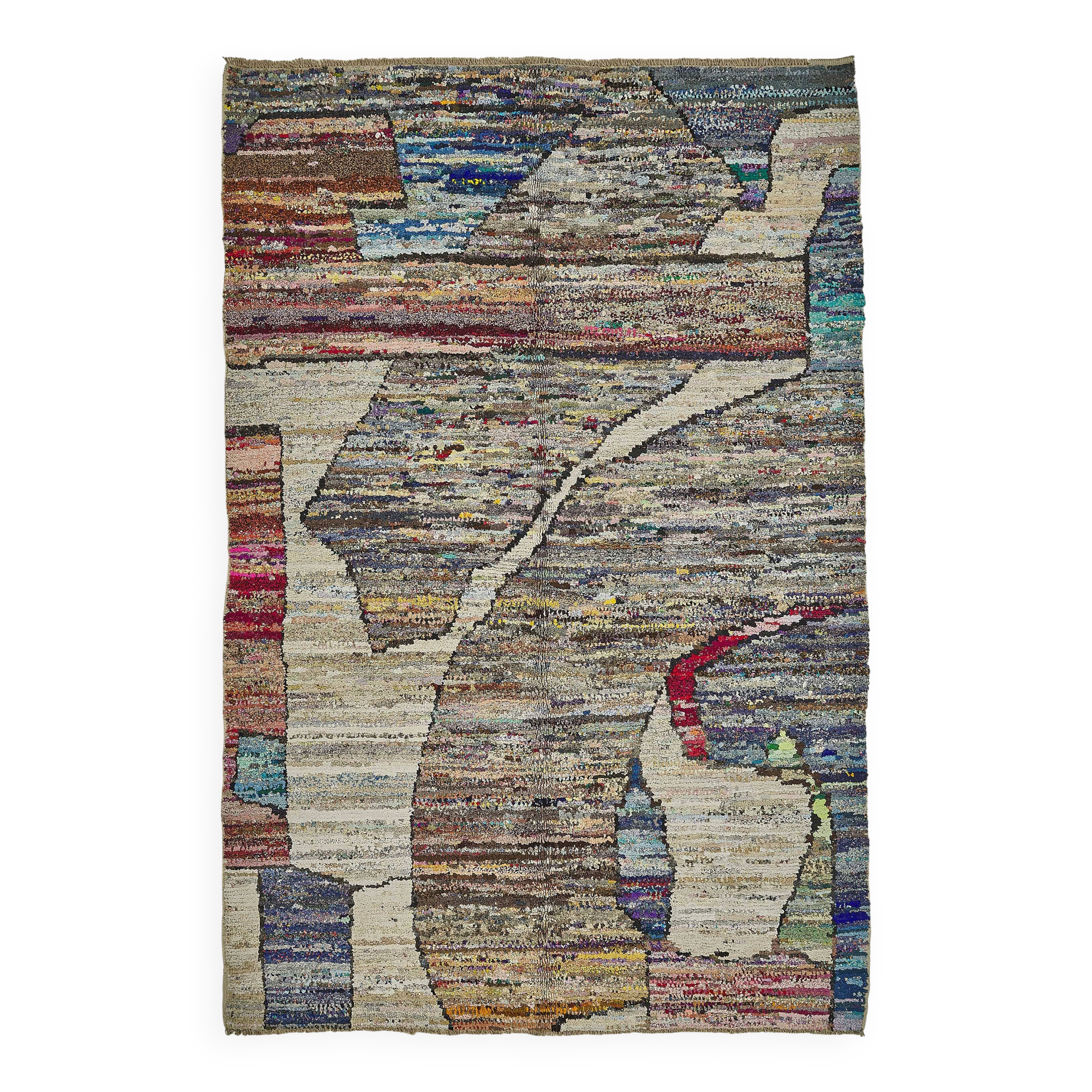 Handwoven Turkish Recycled Boho Rug 191 cm x 293 cm