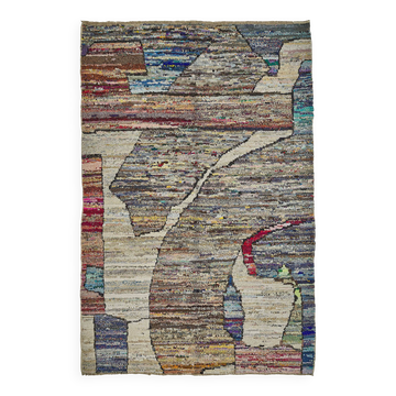 Tapis boho recyclé turc fait main 191 cm x 293 cm