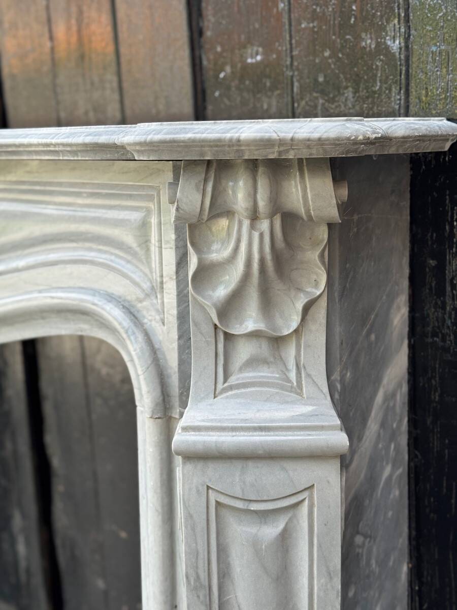 Louis XV style fireplace in blue Turkish marble circa 1880