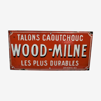 Wood milne talons caoutchoux plauqe émaillée 1920 1930