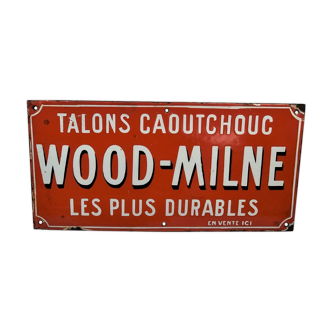 Wood milne talons caoutchoux plauqe émaillée 1920 1930