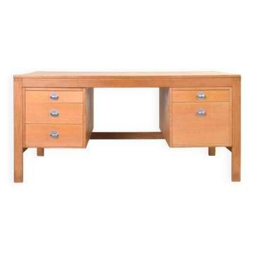 Mid-Century Oak Desk by Chr. Rasmussen for Randers Møbelfabrik, 1970s.