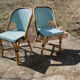 Pair of chairs bistro paris terrace in rattan and caning