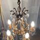 20th century gilded bronze cage chandelier with tassels