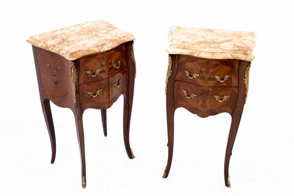 Pair of bedside tables, early 20th century, France.