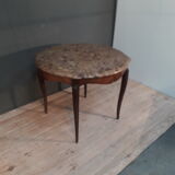 Table de salon style Louis XV dessus marbre