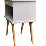 Pair of vintage 1950s compass foot bedside tables
