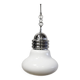 Lustre ampoule vintage opaline & chrome 1960s