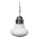 Lustre ampoule vintage opaline & chrome 1960s