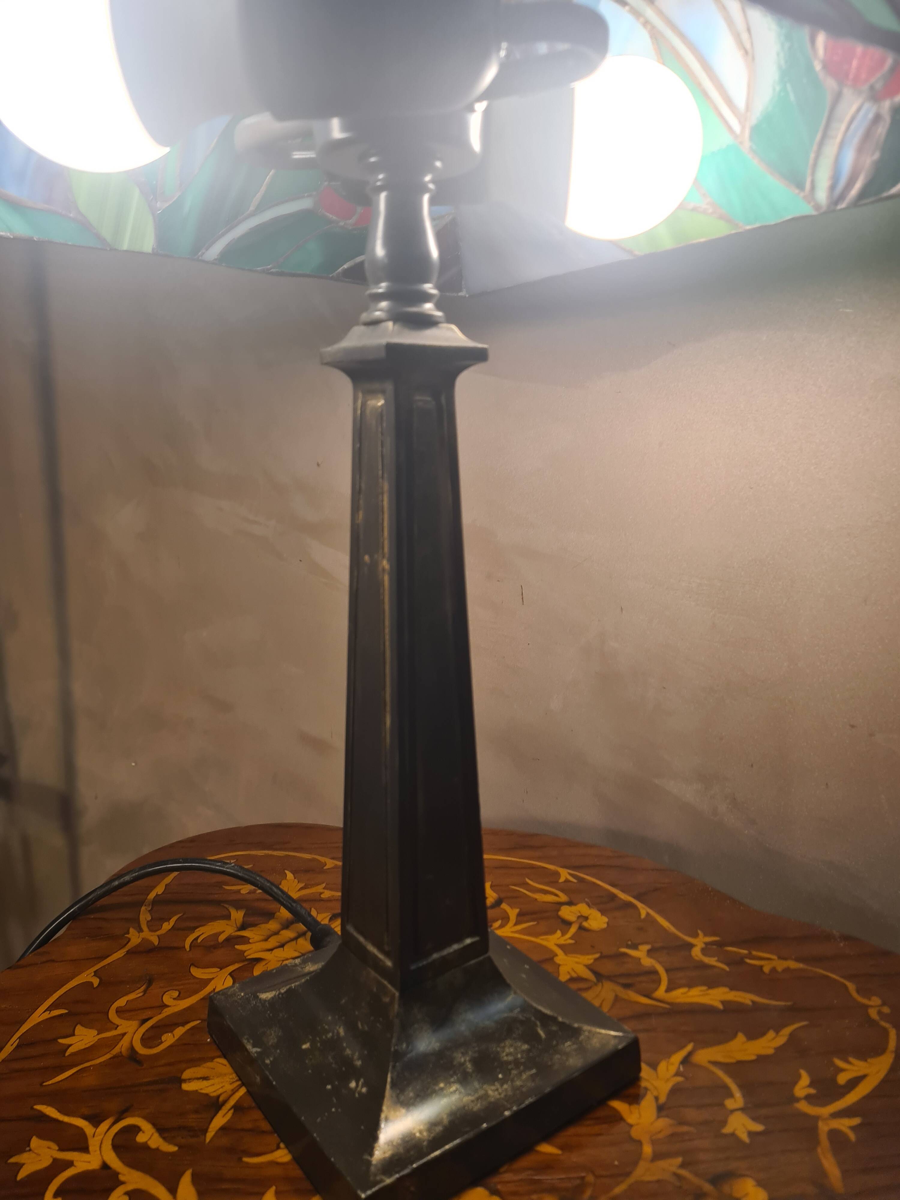 lamp 1975 to 85 origin lampshade stained glass Tiffany style 53x30 el