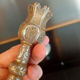 Bougeoir ottoman ciselé et fil d'argent