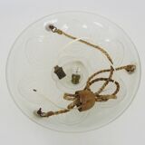 Art Deco washbasin pendant light 1 light in glass with geometric patterns