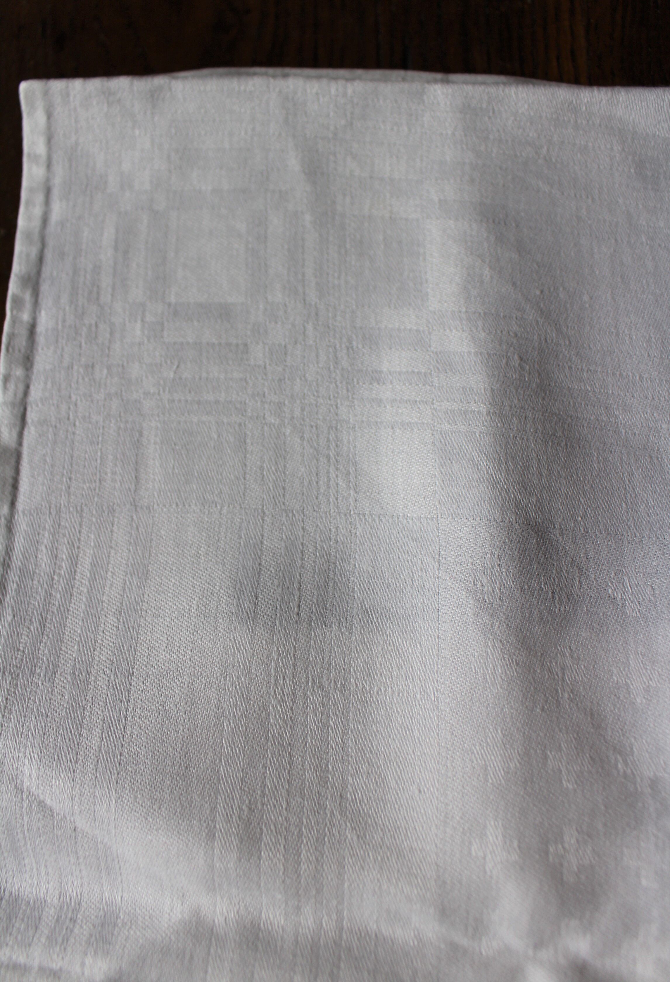 Pair Antique damask napkins white Monograms C C