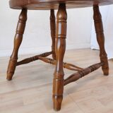 Vintage Beech Wood Windsor Dining Chair - 1970s Captains Armchair