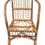 Two-tone rattan children's armchair