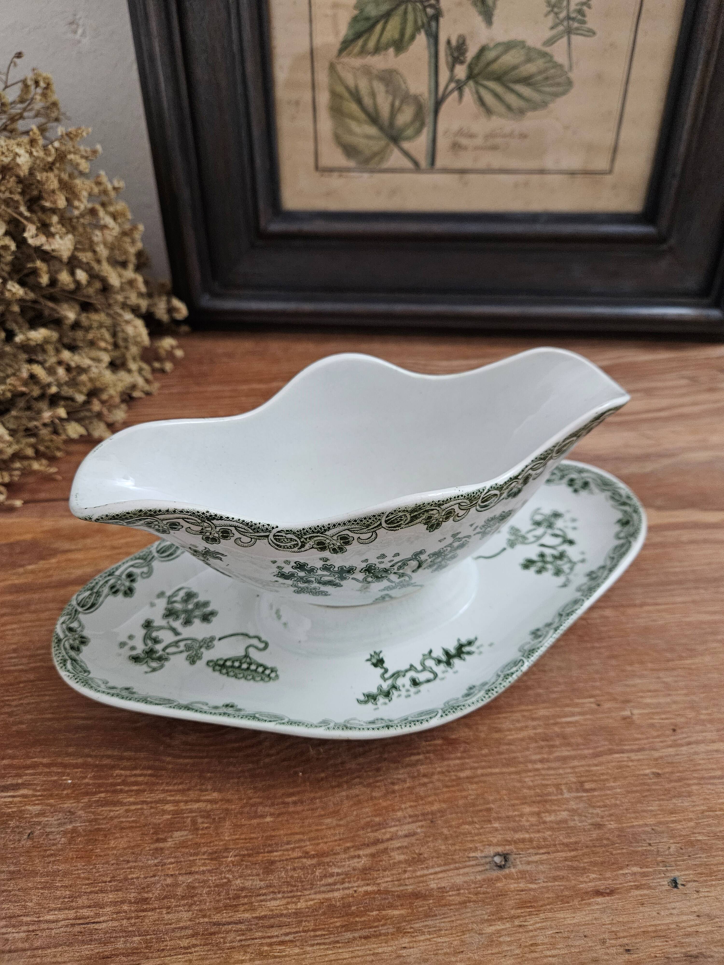 Saucière en Faïence de St Amand & Hamage - Vaisselle Ancienne