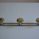 Wall coat rack with 3 chrome metal hooks, vintage 80s.