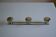 Wall coat rack with 3 chrome metal hooks, vintage 80s.