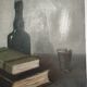 Still life canvas with bottle