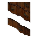 Antique baroque oak commode from the late 18th century with cabriole legs.