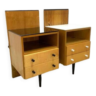 Pair of Mojmir Požar bedside tables, Vintage Czech 1960s