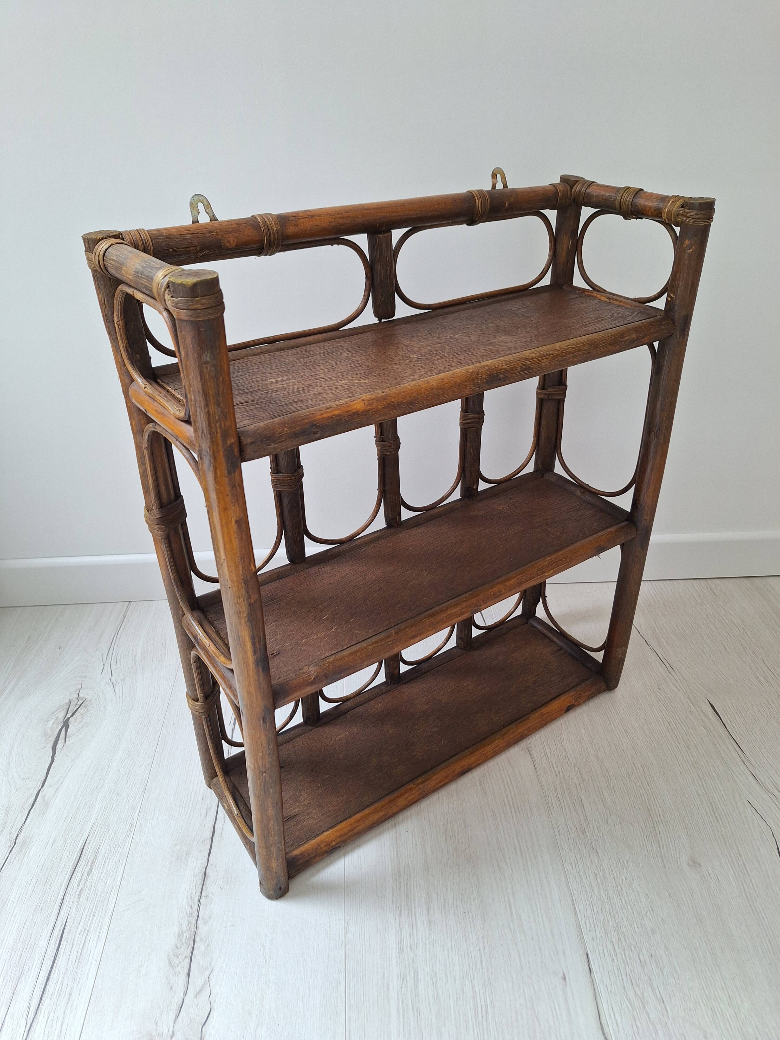 Vintage rattan shelf