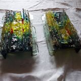 Pair of raak glass appliques, Willem Van Oyen, Chartres model