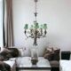 Vintage Tole Ceramic Flower Chandelier 1950’s