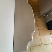 White carved wall entry console
