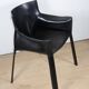 Vintage black leather armchair - 1980s