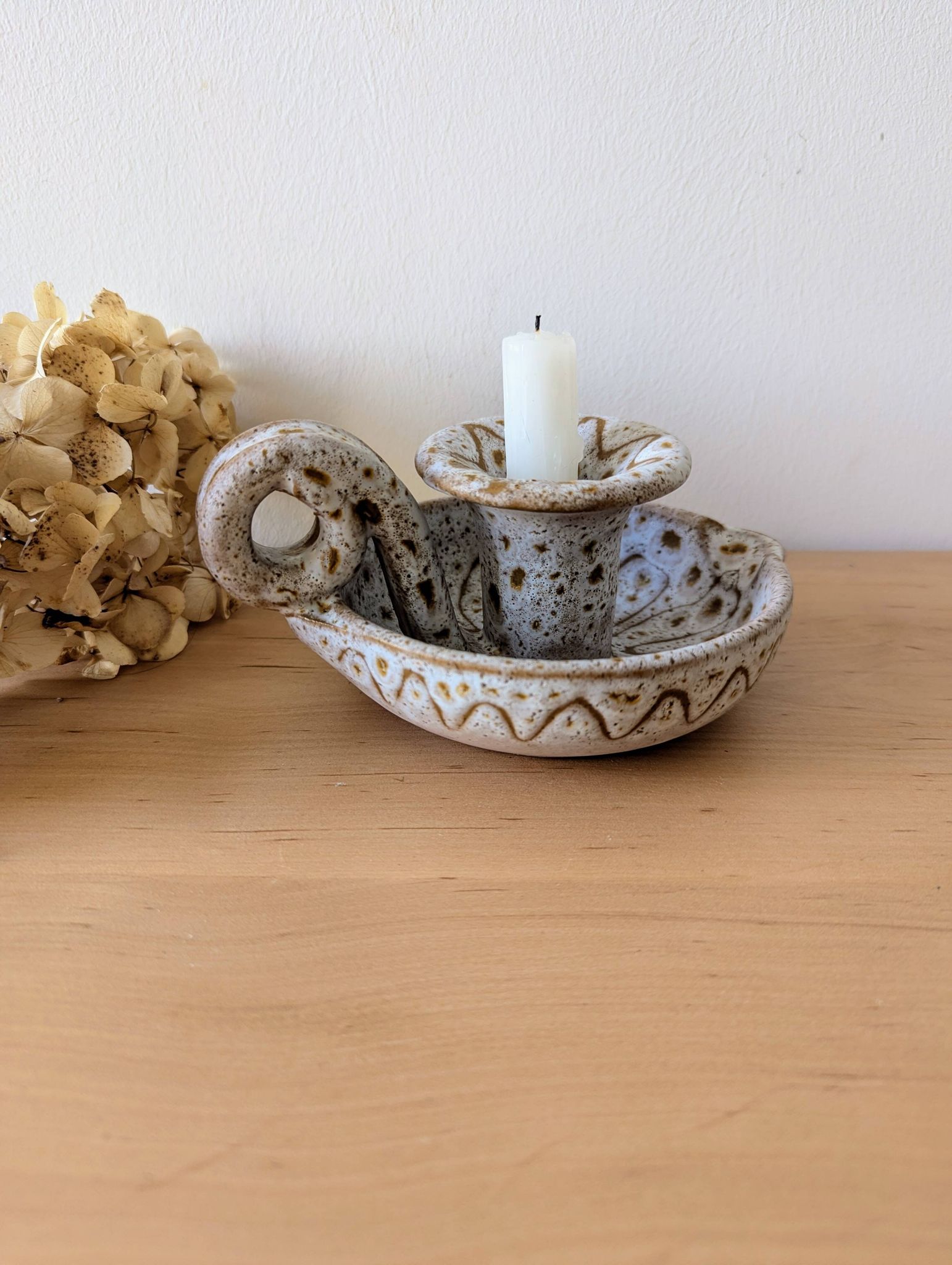 Ceramic candle holder signed Jean Austruy
