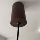 Vintage half globe pendant light in green opaline, imitation teak elements, 50s/60s