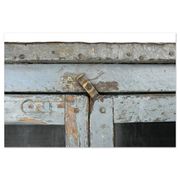 Glazed sideboard in patinated solid wood