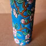 Longwy enamel roller vase