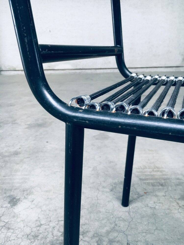 Postmodern sandows chairs attributed to rene herbst for ecart international, 1980s, set of 6