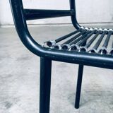 Postmodern sandows chairs attributed to rene herbst for ecart international, 1980s, set of 6