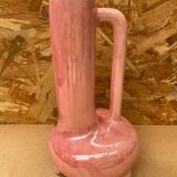 Antique Pink Ceramic Vase Glazed Black Decor Vintage
