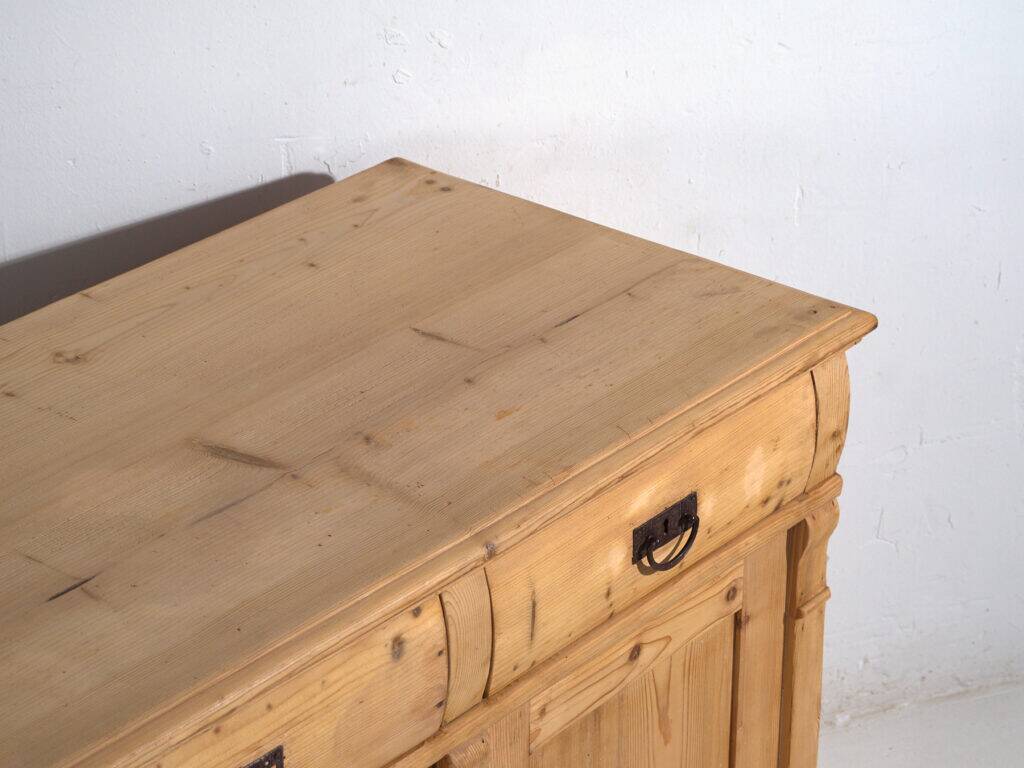 Antique pine buffet – European rustic furniture with drawers – circa 1900