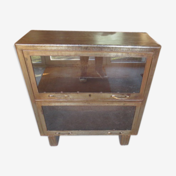 Metal cabinet with glass