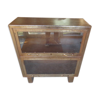 Metal cabinet with glass