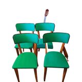 Set of 4 green Scandinavian chairs