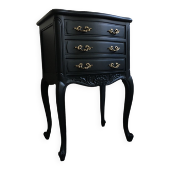 Vintage black revamped bedside table